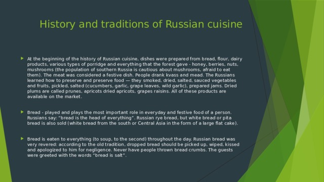 History and traditions of Russian cuisine