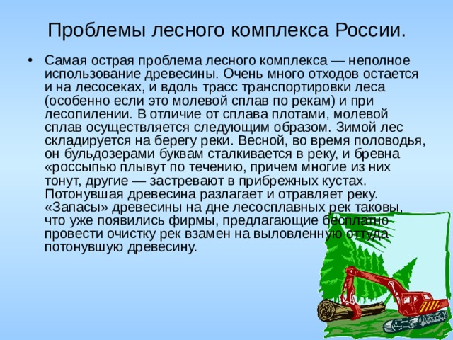 Проблемы лесного комплекса России.