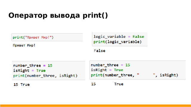 Оператор вывода print()