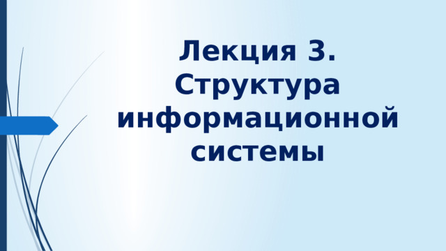 Лекция 3. Структура информационной системы